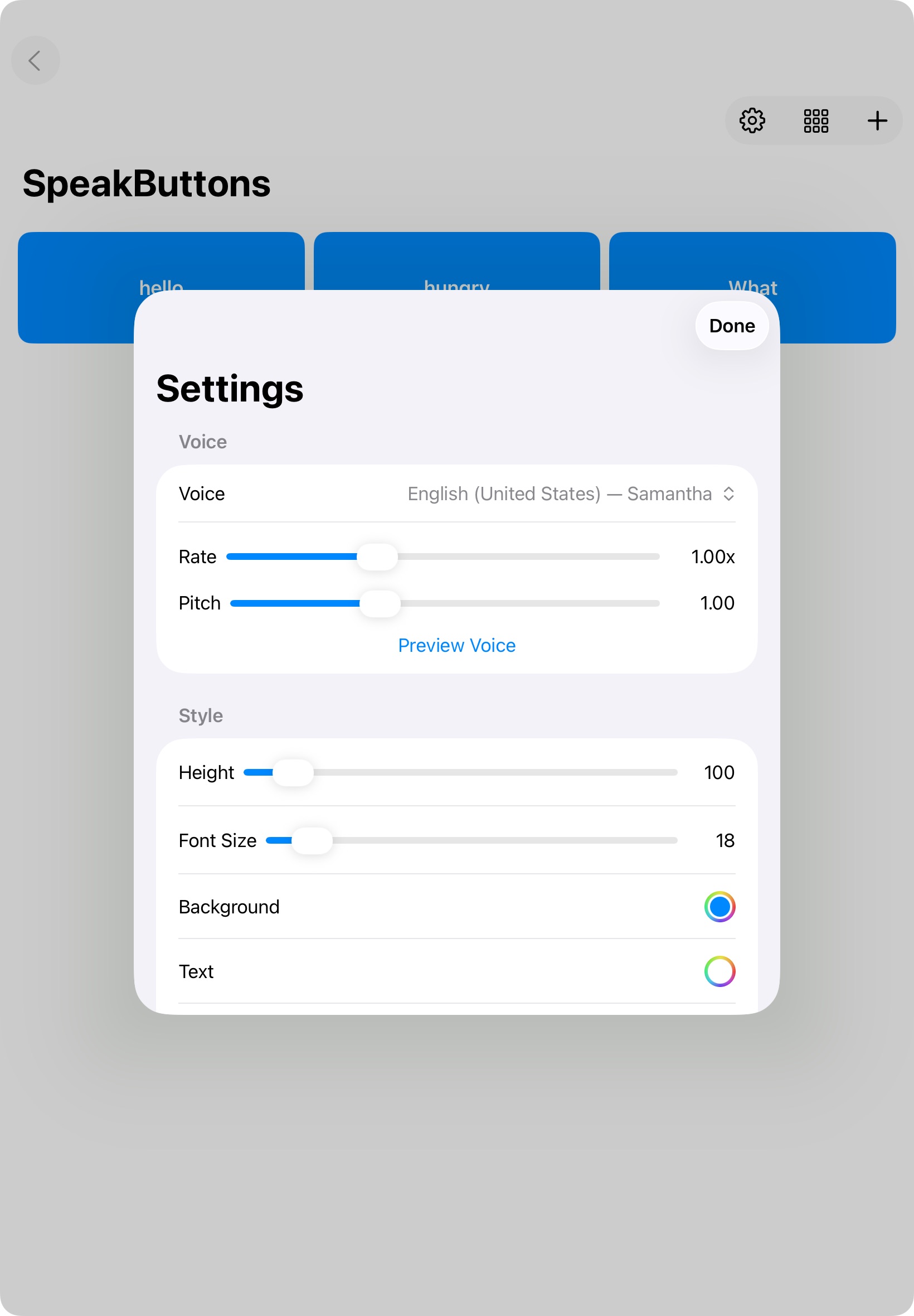 Voice, speech and previews (iOS & macOS)